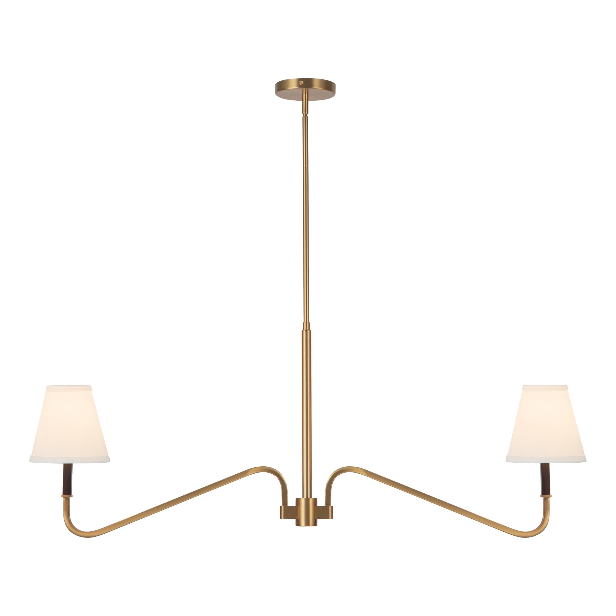 Sloan 42-in Linear Pendant — Brushed Gold/White Linen