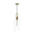 Soji 6-in Pendant — Aged Gold/Clear Glass