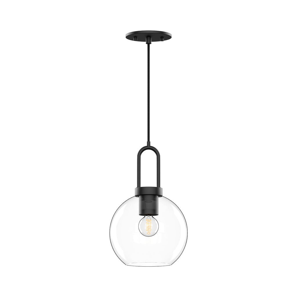Soji 8-in Pendant — Clear Glass/Matte Black