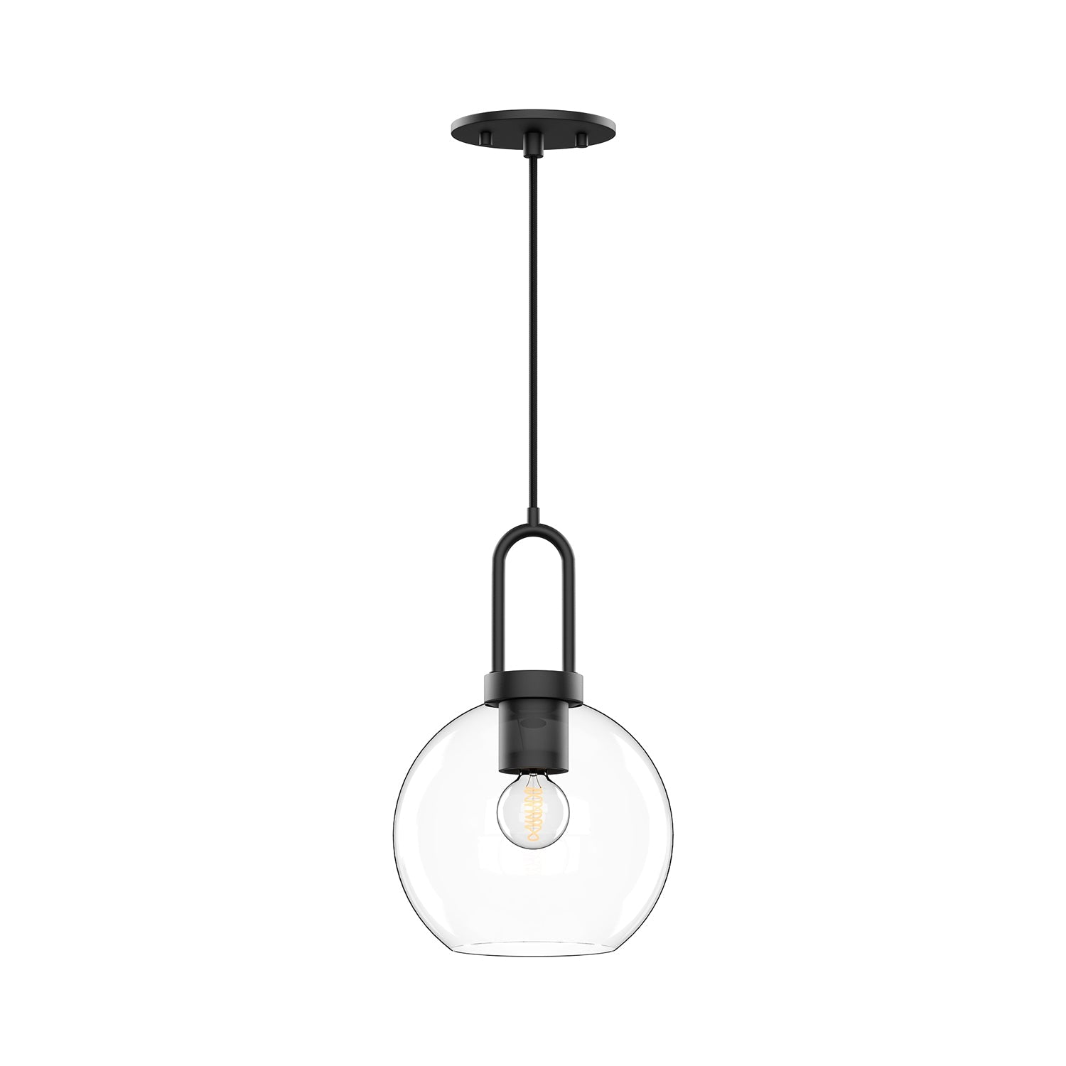 Soji 8-in Pendant — Clear Glass/Matte Black
