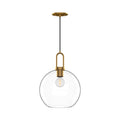 Soji 10-in Pendant — Aged Gold/Clear Glass