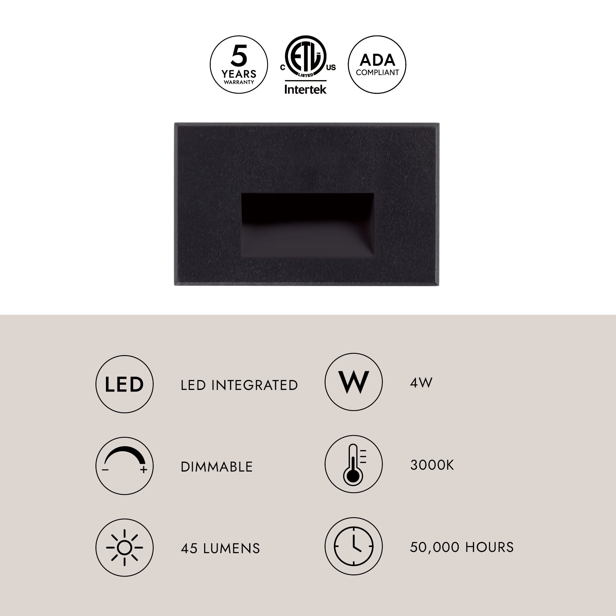 Sonic 3-in Exterior Wall/Step Light