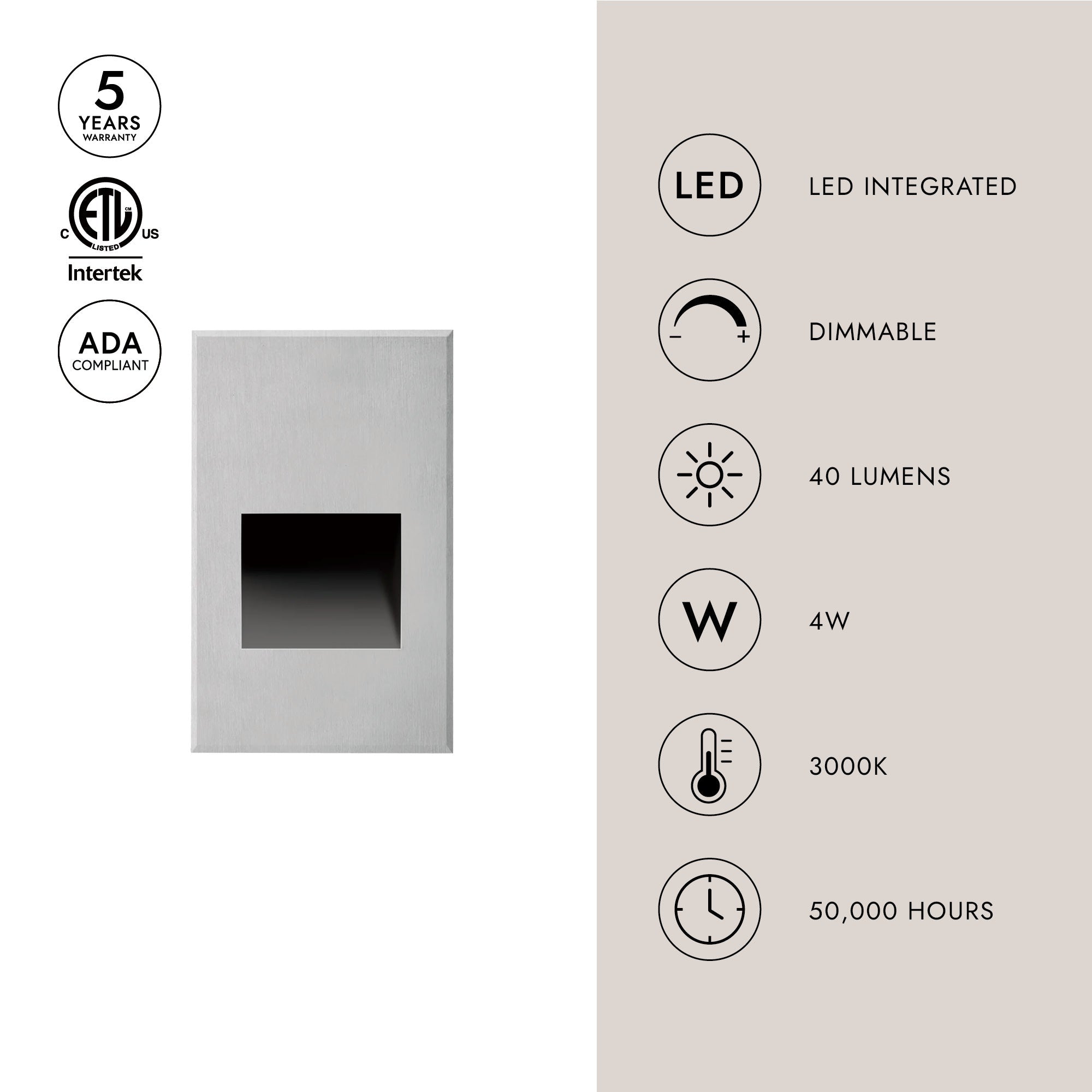 Sonic 5-in Exterior Wall/Step Light