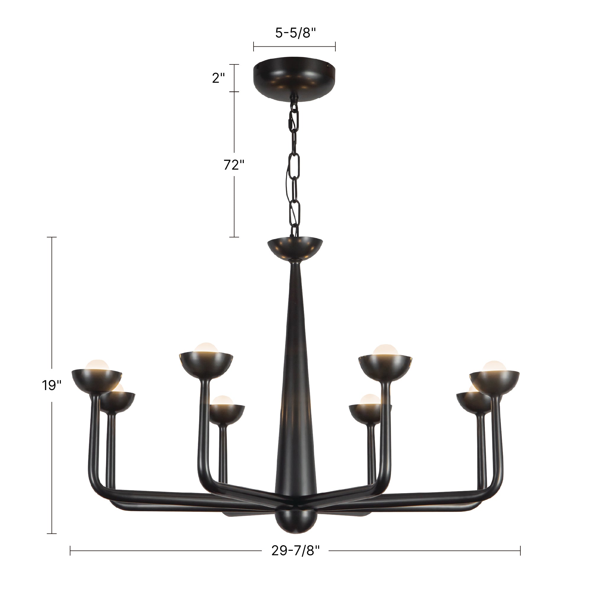 Spade 30-in Chandelier