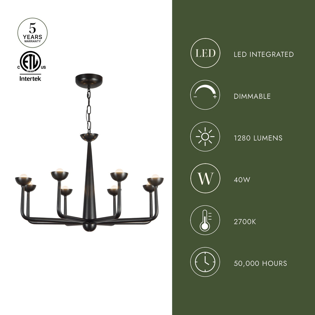 Spade 30-in Chandelier