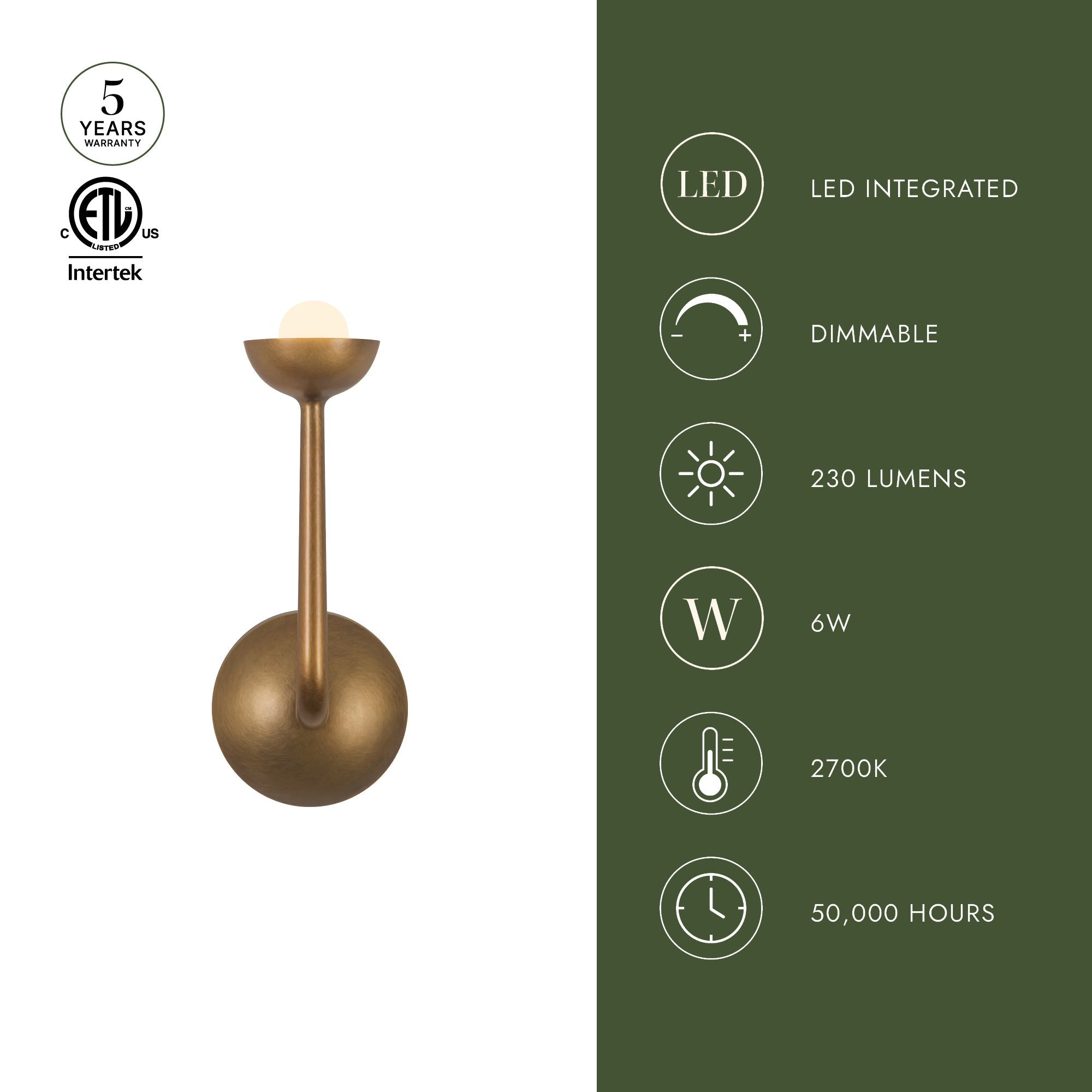 Spade 3-in Wall/Vanity Light