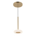 Stephord 4-in Pendant — Metallic Brass/Frosted Glass