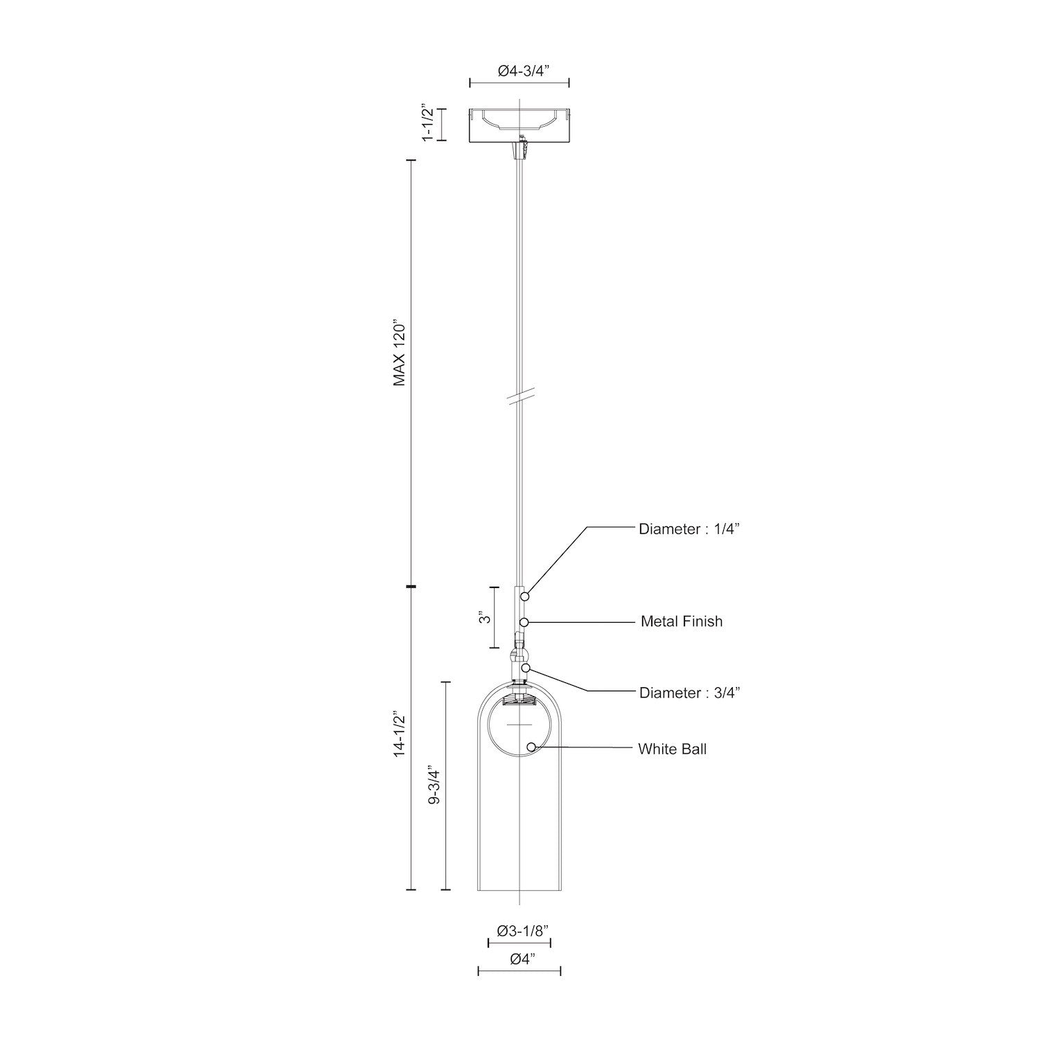 Stylo 4-in Pendant