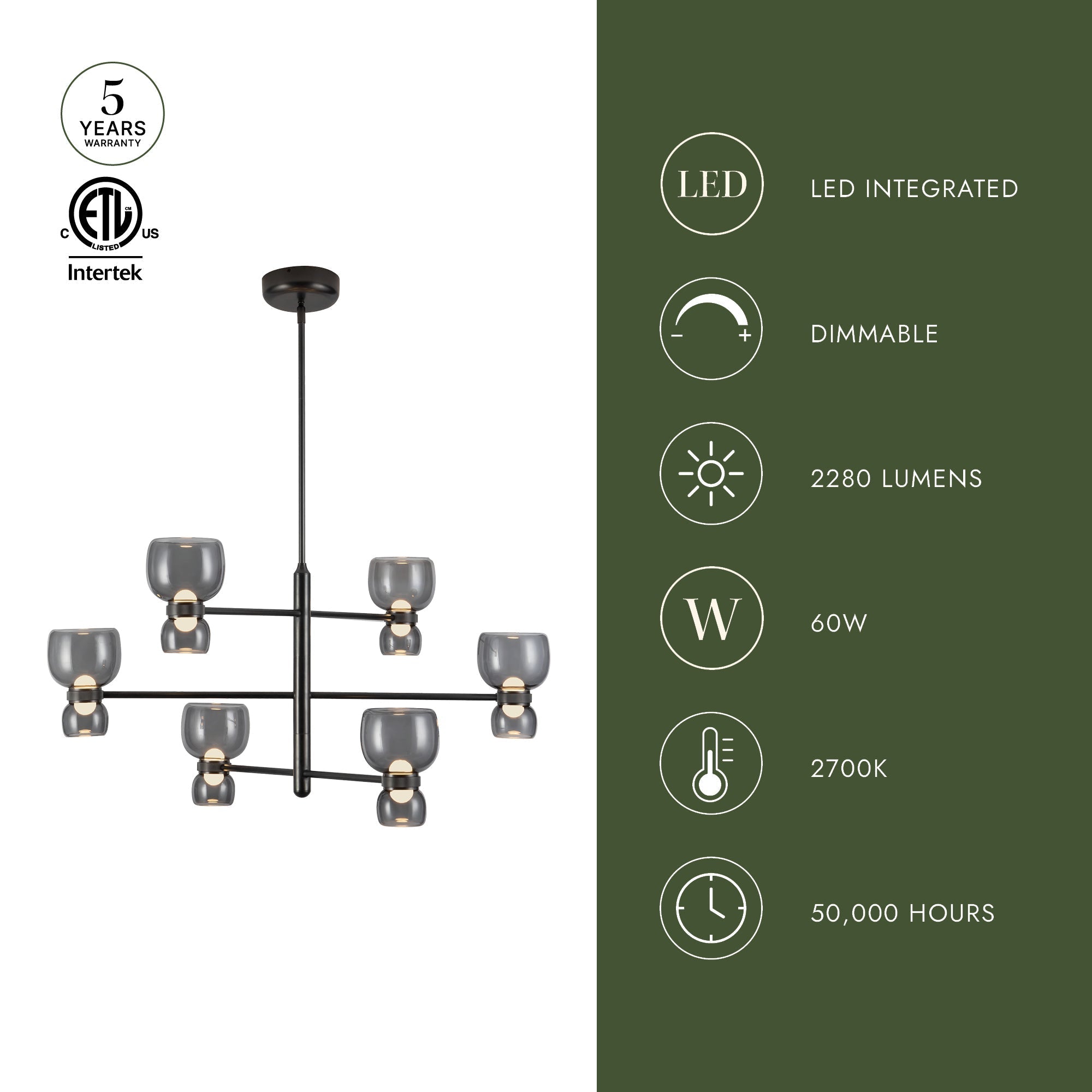Sutton 36-in Chandelier
