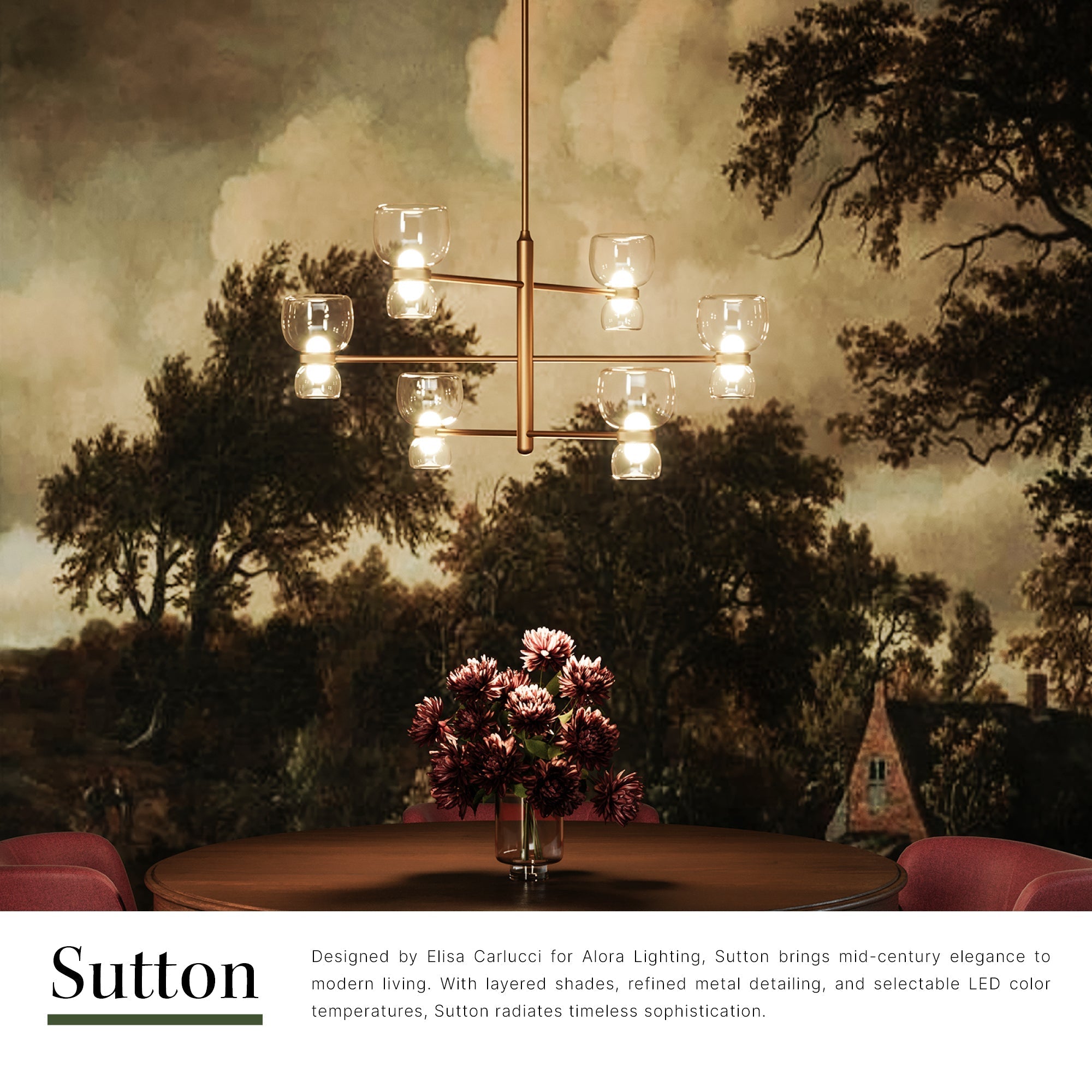 Sutton 36-in Chandelier