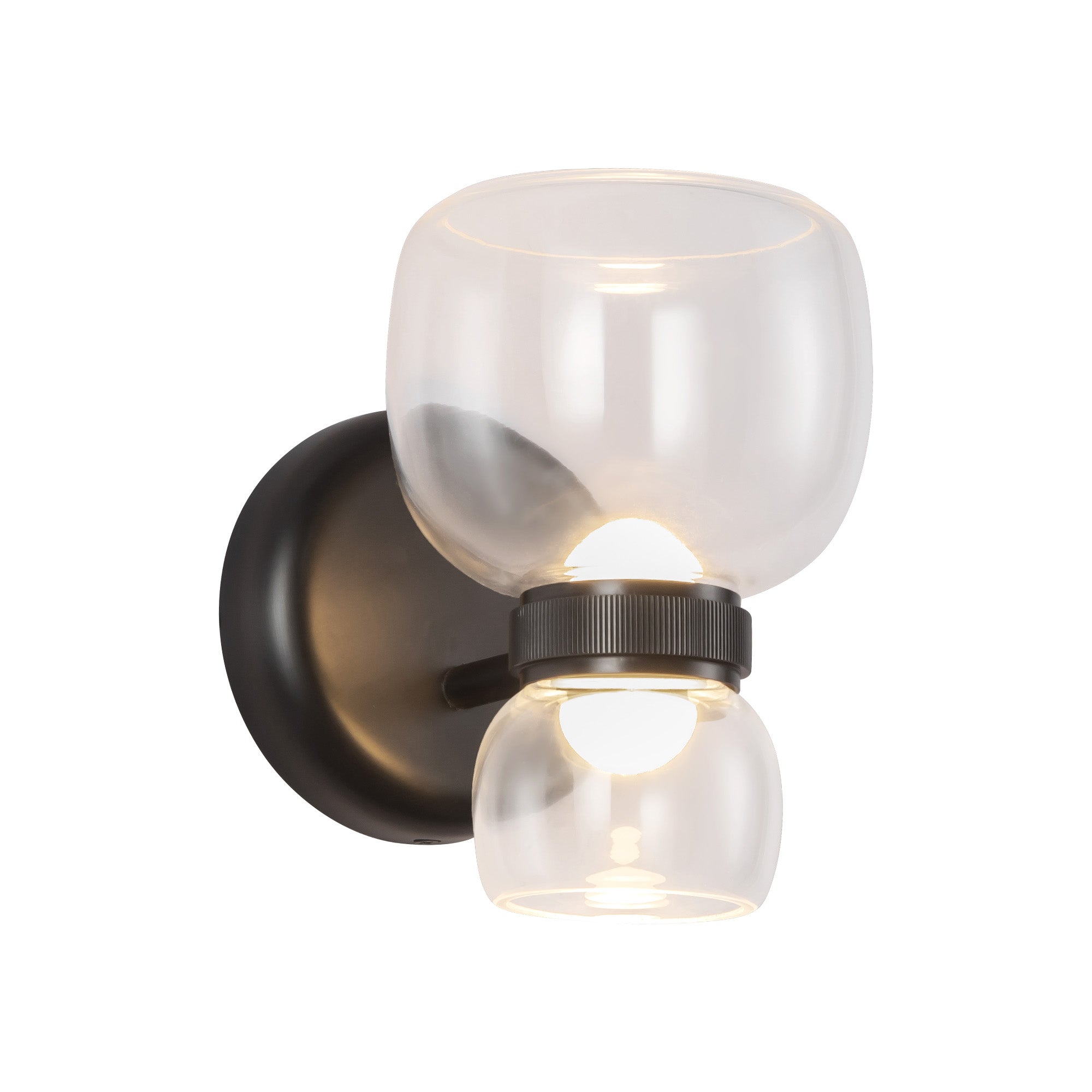 Sutton 5-in Wall/Vanity Light — Urban Bronze/Class Glass
