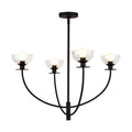 Sylvia 26-in Chandelier — Matte Black/Clear Glass