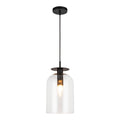 Sylvia 8-in Pendant — Matte Black/Clear Glass