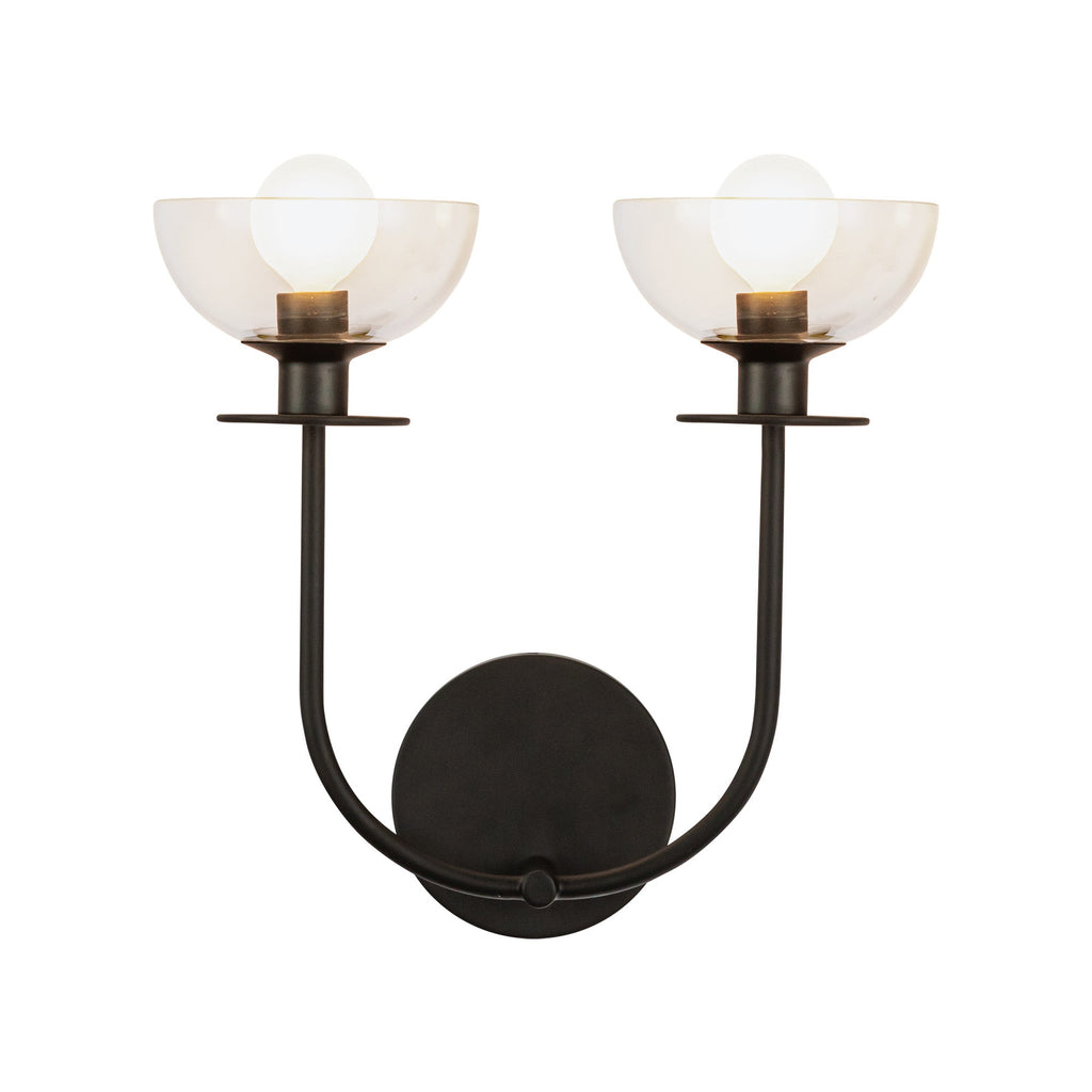 Sylvia 12-in Wall/Vanity Light — Matte Black/Clear Glass