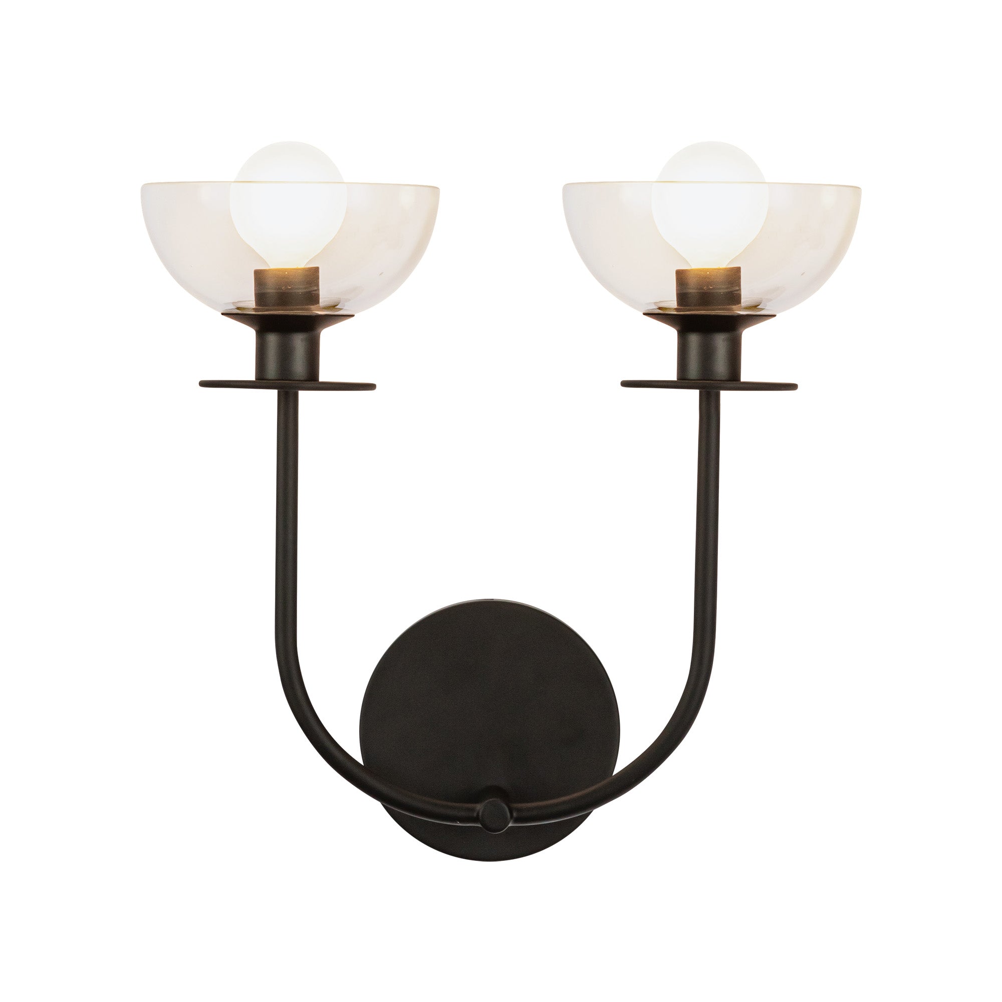 Sylvia 12-in Wall/Vanity Light — Matte Black/Clear Glass