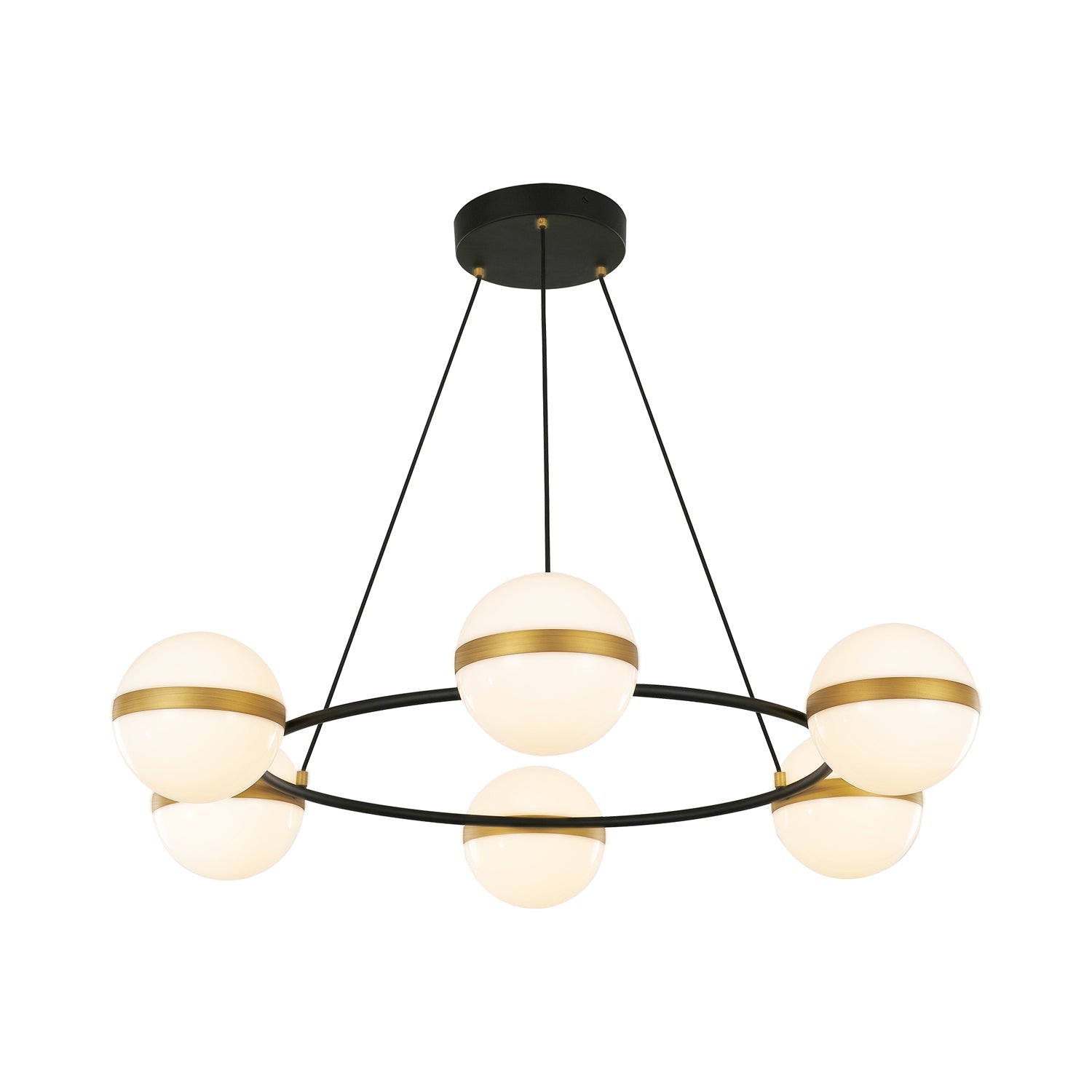 Tagliato 36-in Chandelier — Matte Black/Brushed Gold [Universal Voltage]