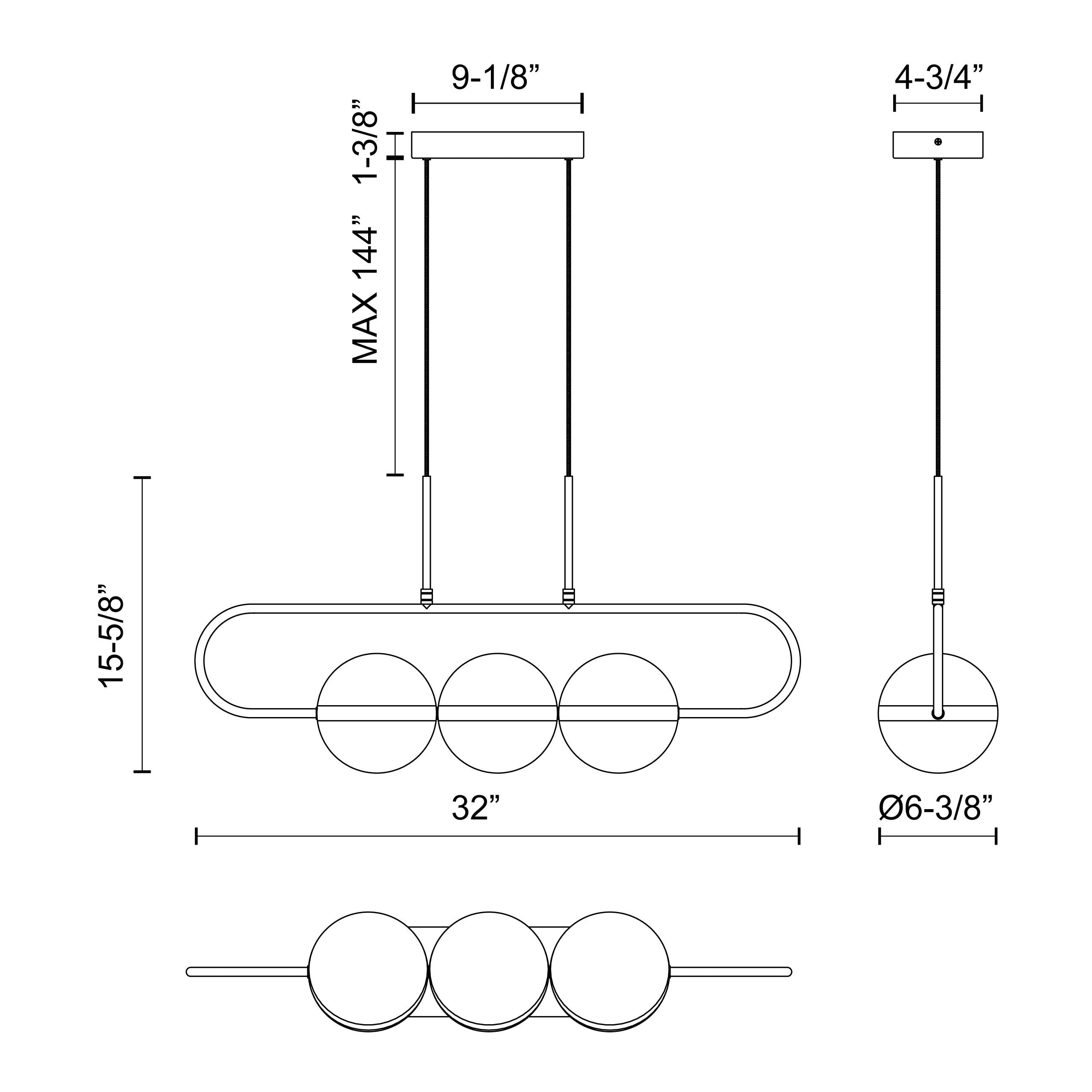 Tagliato 32-inch Linear Pendant