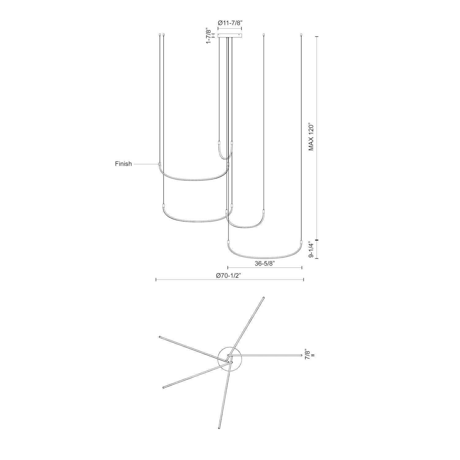 Talis 70-in Multi Pendant