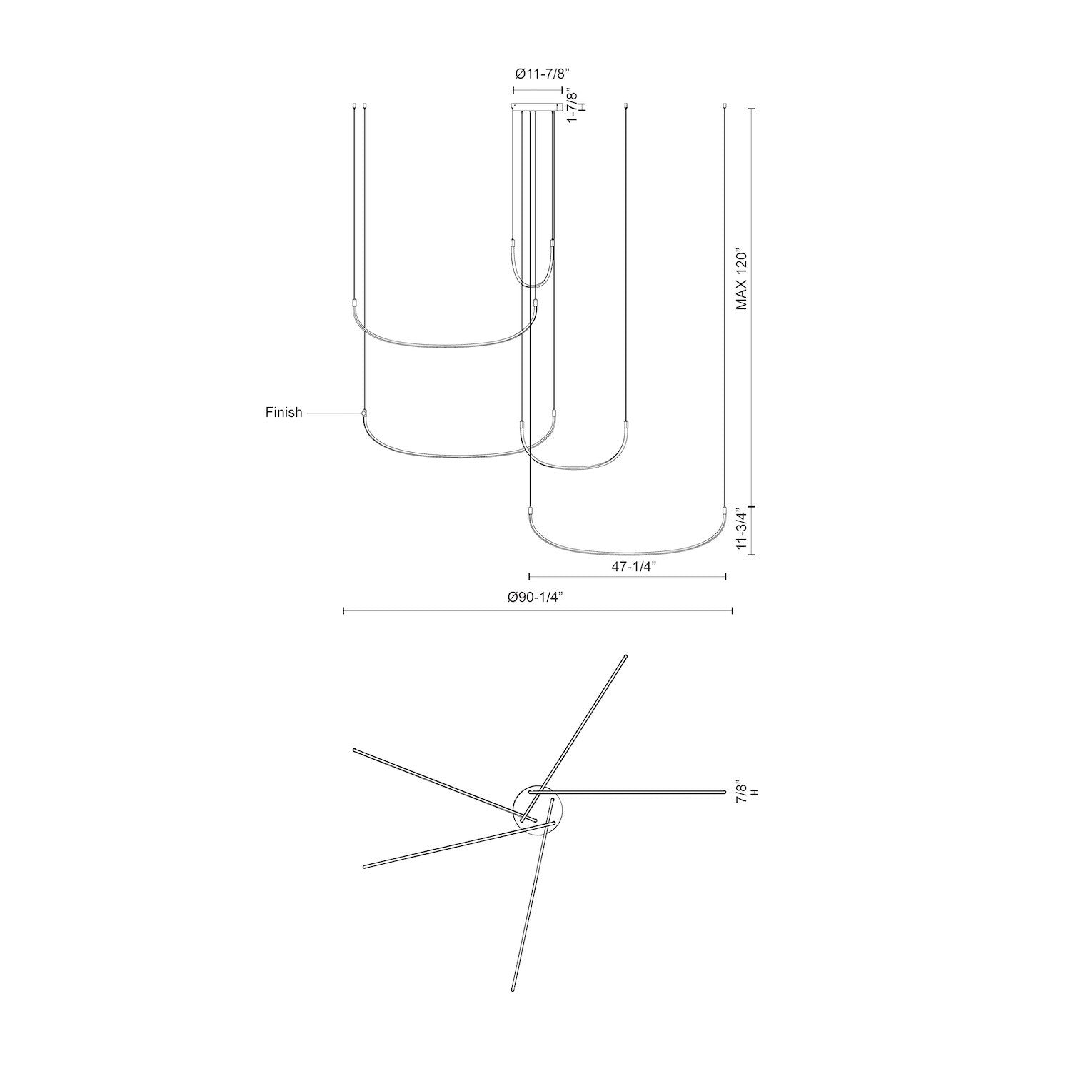 Talis 90-in Multi Pendant