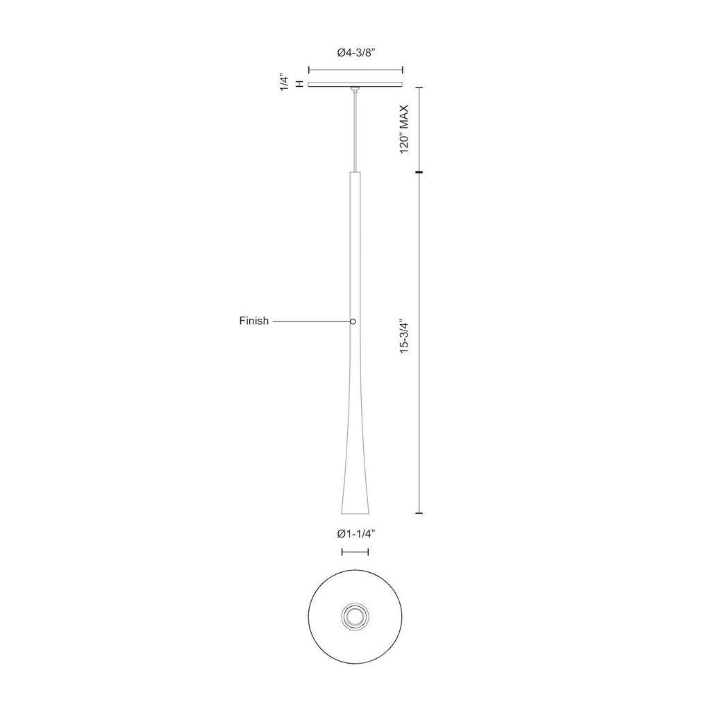 Taper 16-in Pendant