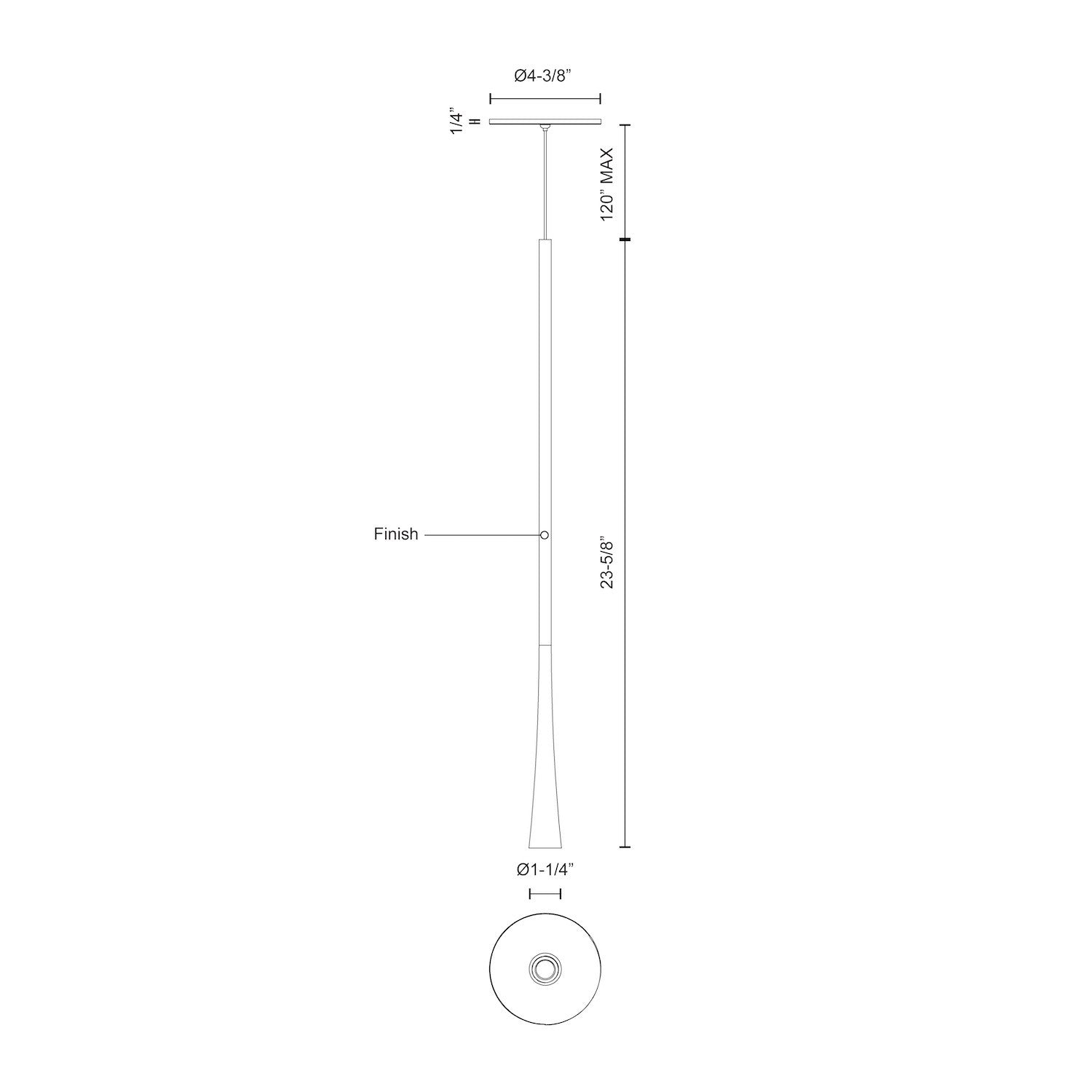 Taper 24-in Pendant