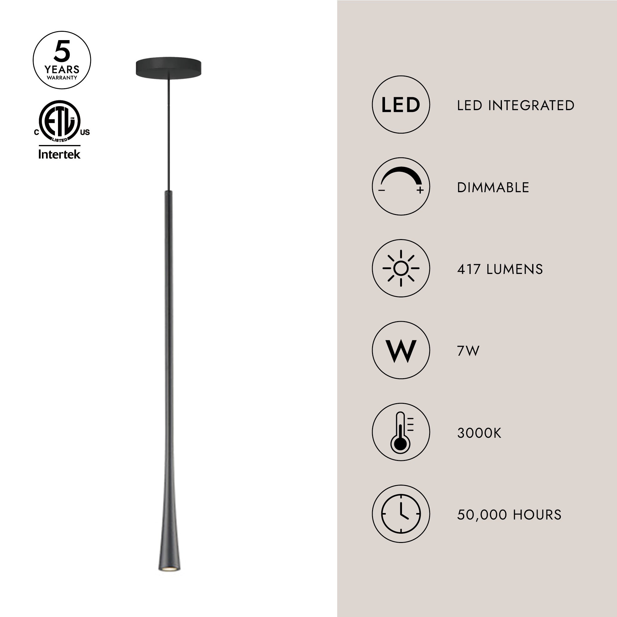 Taper 24-in Pendant