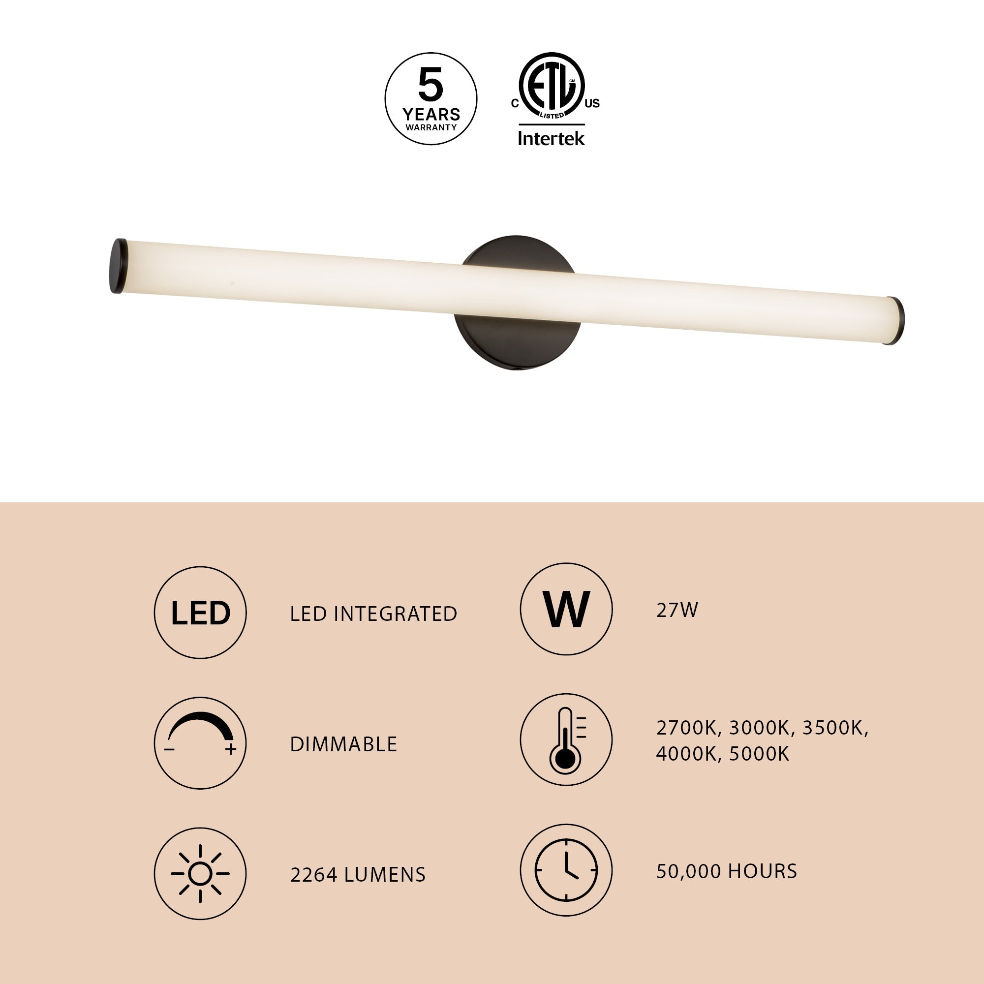 Tectra 30-in Wall/Vanity Light