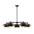 Tetsu 38-in Chandelier — Matte Black/Clear Glass