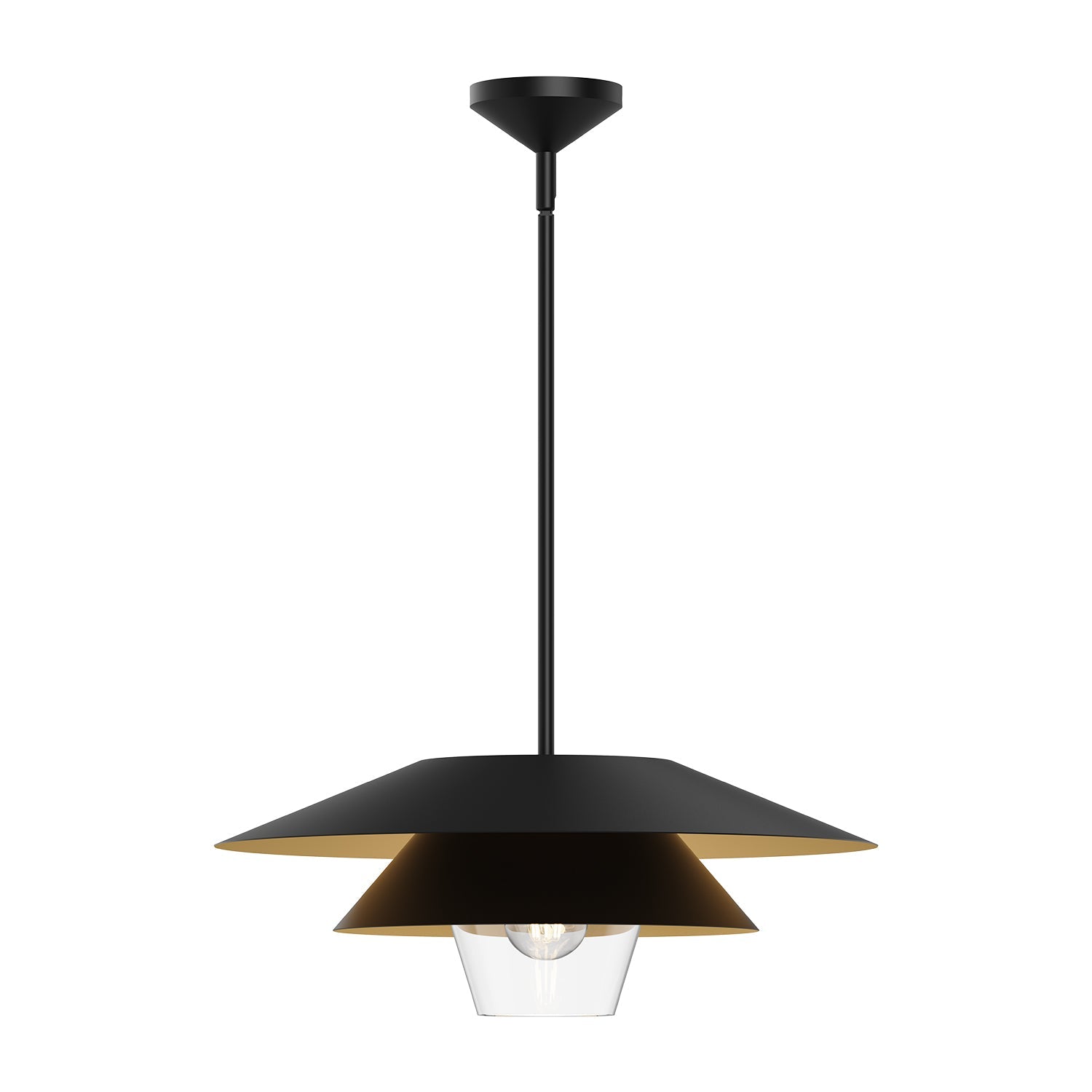 Tetsu 20-in Pendant — Matte Black/Clear Glass