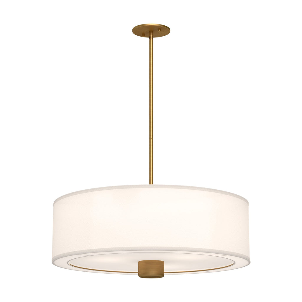 Theo 24-in Pendant — Aged Gold/White Linen