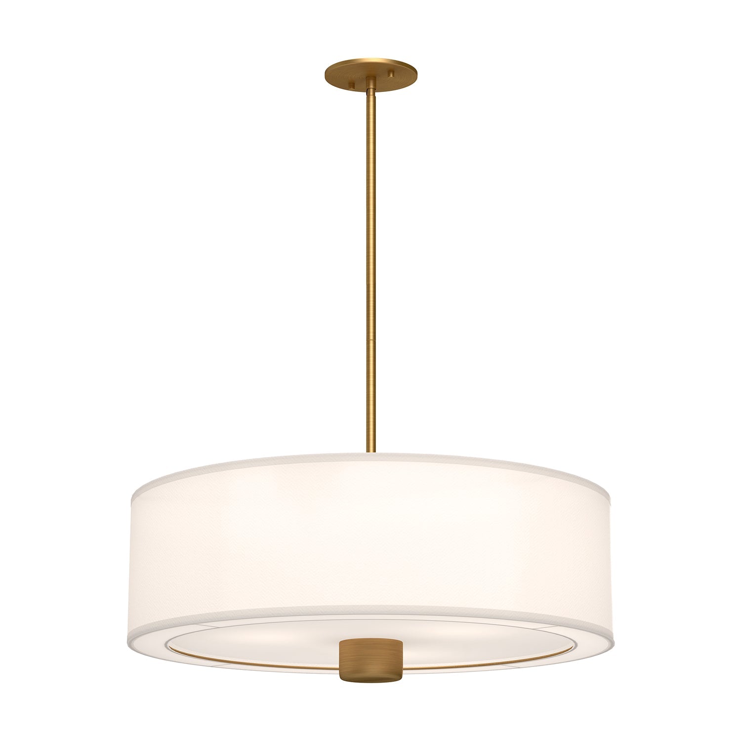 Theo 24-in Pendant — Aged Gold/White Linen