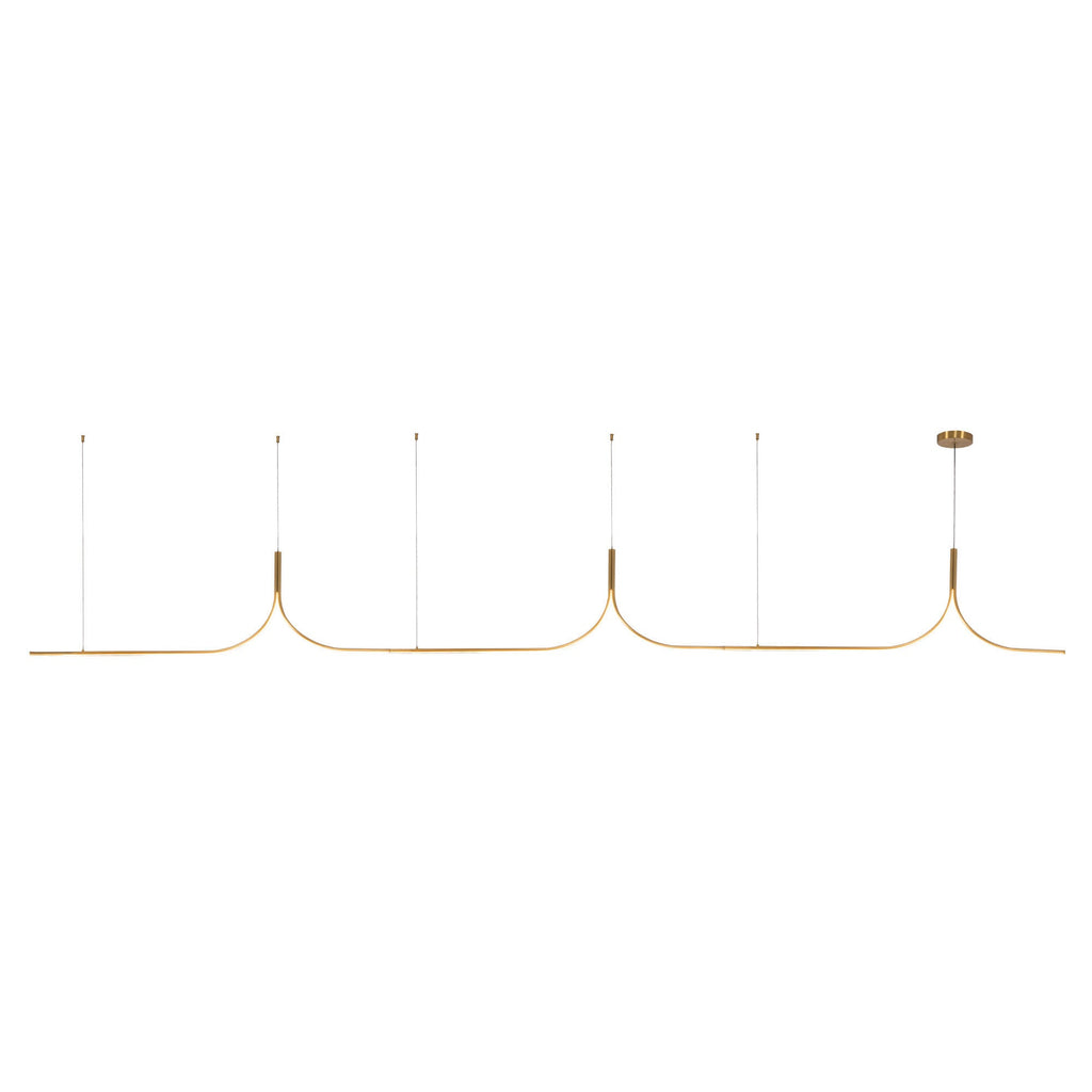 Thread 15-ft Linear Pendant — Brushed Gold [Universal Voltage 0-10 Dimming and Remote Driver]