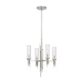 Torres 18-in Chandelier — Polished Nickel/Ribbed Glass
