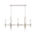 Torres 38-in Linear Pendant — Polished Nickel/Ribbed Glass