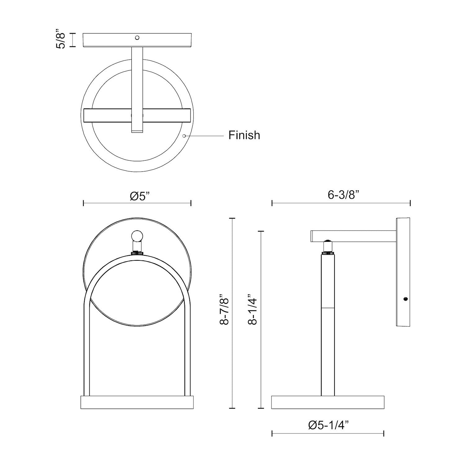 Trek 5-in Exterior Wall Sconce