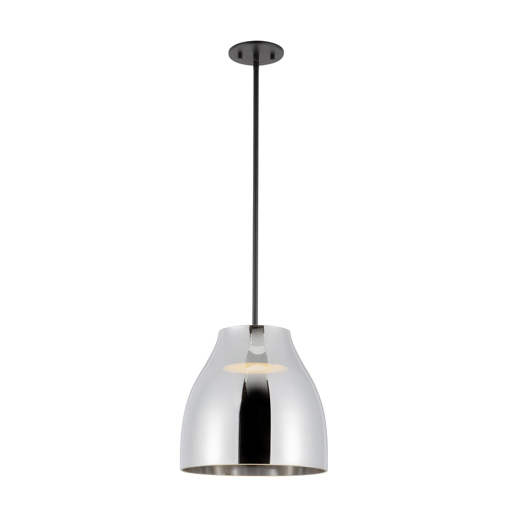 Trinity 12-in Pendant — Black/Chrome