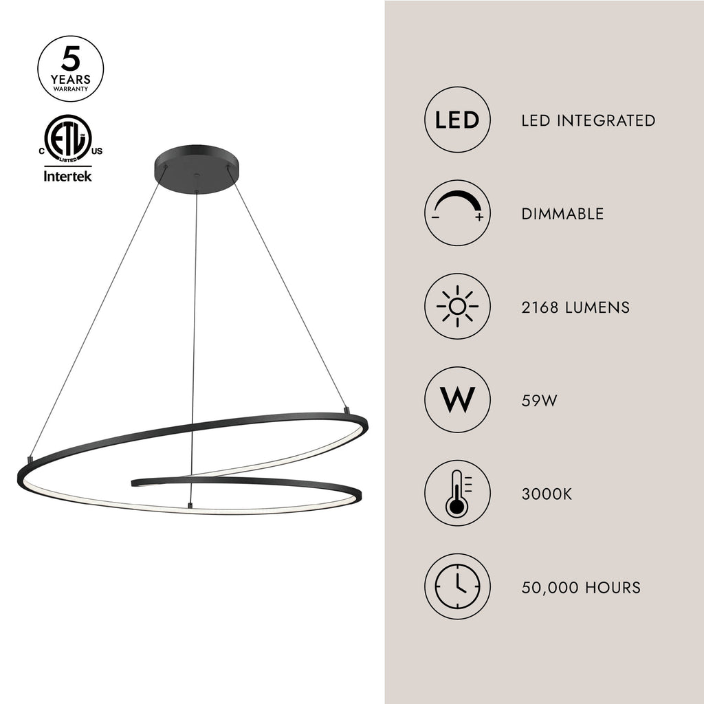 Twist 32-in Pendant