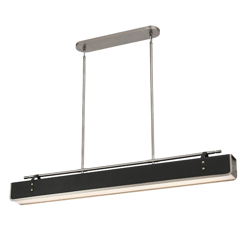Valise 60-in Pendant — Aged Nickel/Tuxedo Leather
