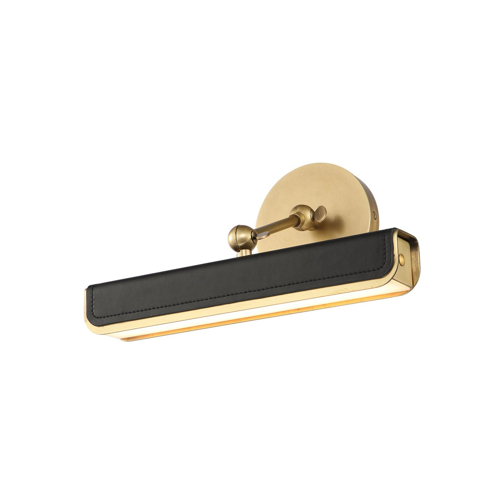 Valise Picture 12-in Wall/Picture Light — Vintage Brass/Tuxedo Leather