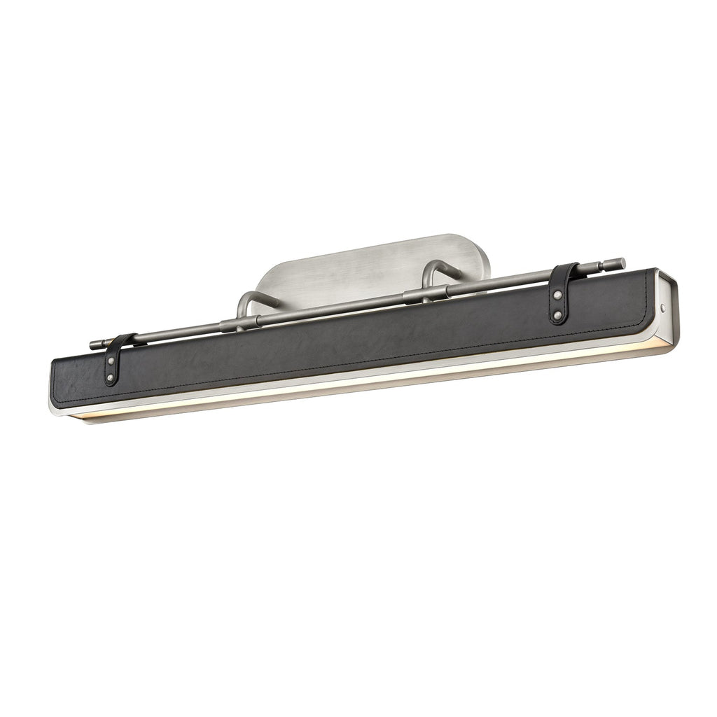 Valise 32-in Wall/Vanity Light — Aged Nickel/Tuxedo Leather