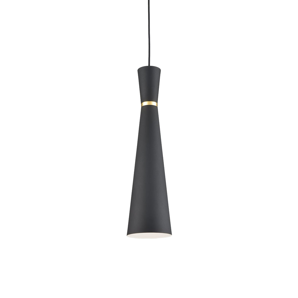 Vanderbilt 6-in Pendant — Black With Gold Detail