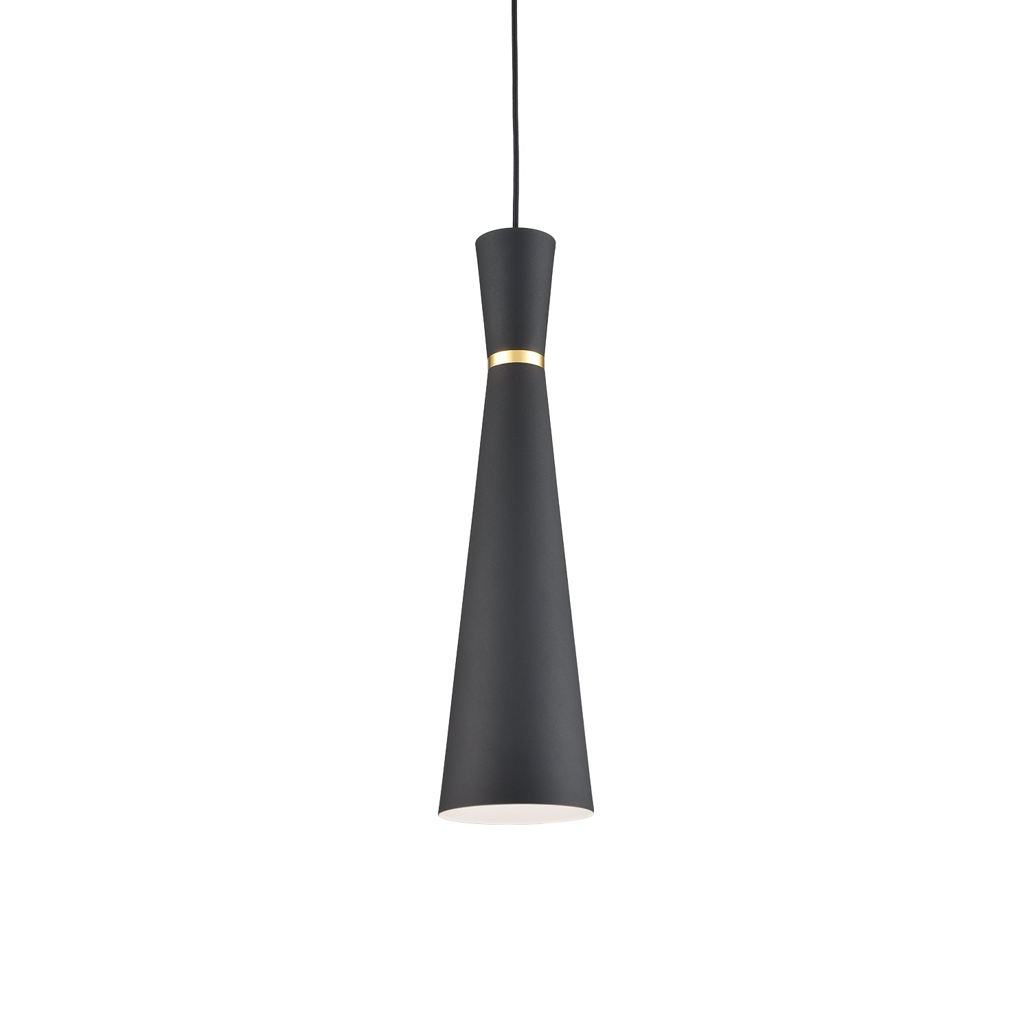 Vanderbilt 6-in Pendant — Black With Gold Detail