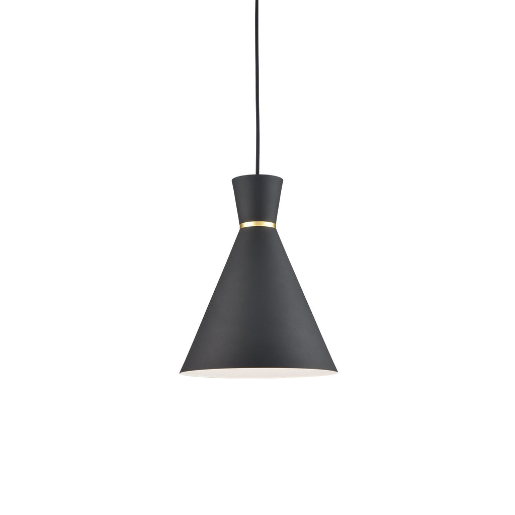 Vanderbilt 10-in Pendant — Black With Gold Detail