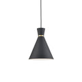 Vanderbilt 10-in Pendant — Black With Gold Detail