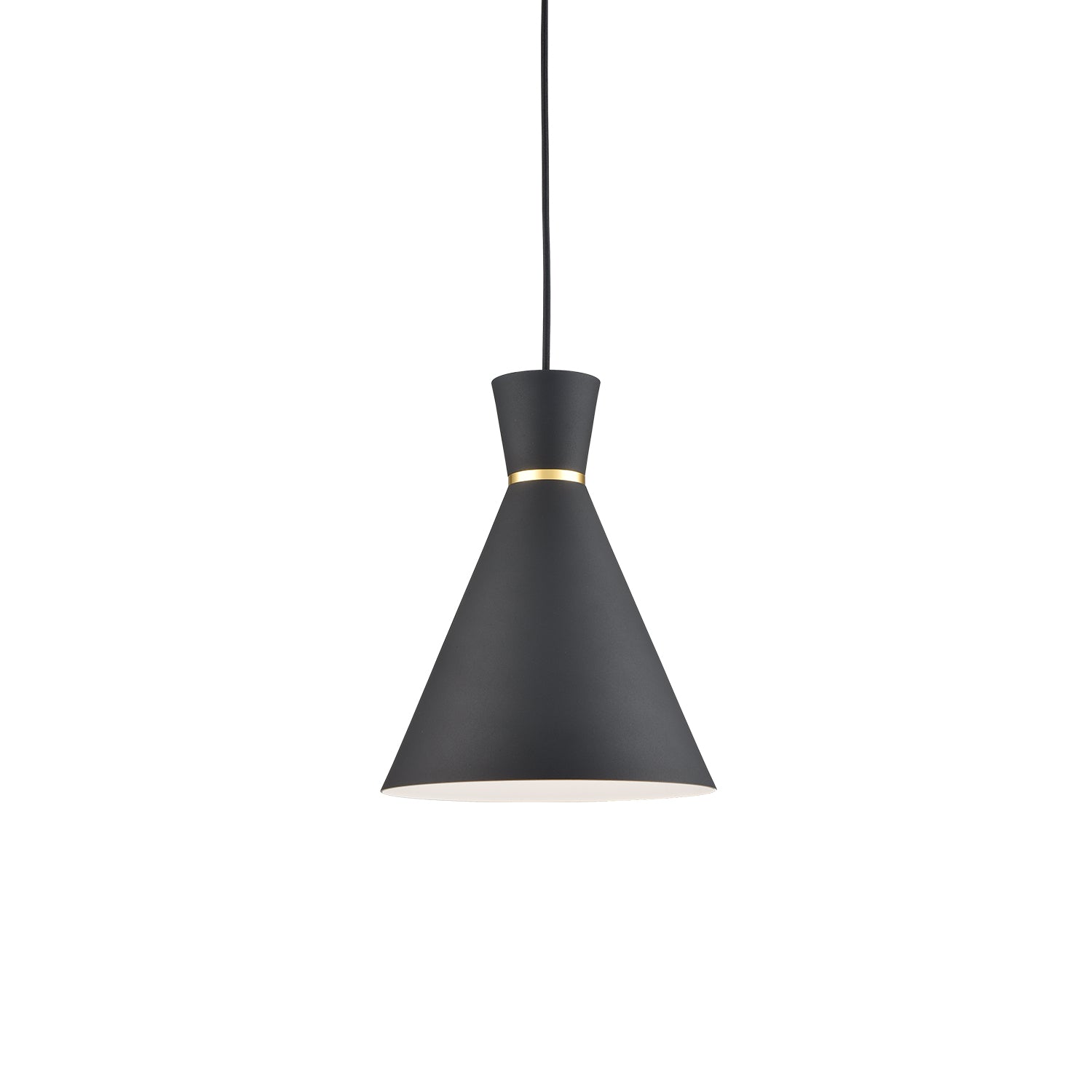 Vanderbilt 10-in Pendant — Black With Gold Detail