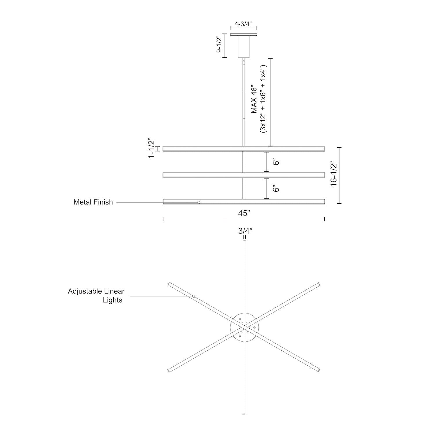 Vega 45-in Chandelier