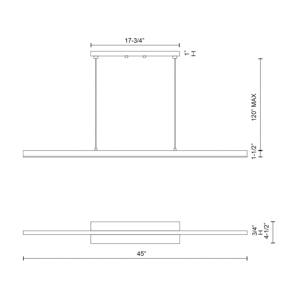 Vega 45-in Linear Pendant