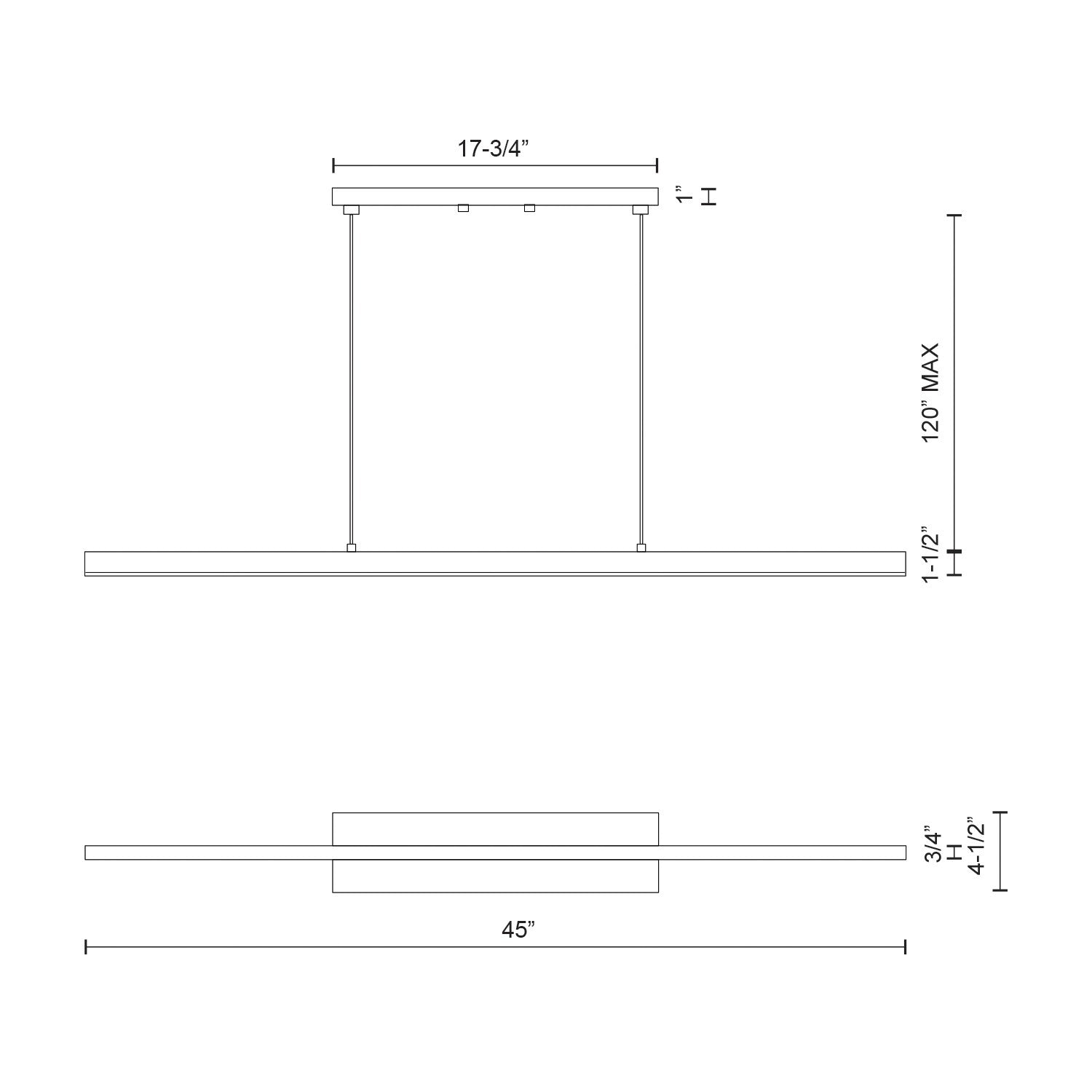 Vega 45-in Linear Pendant