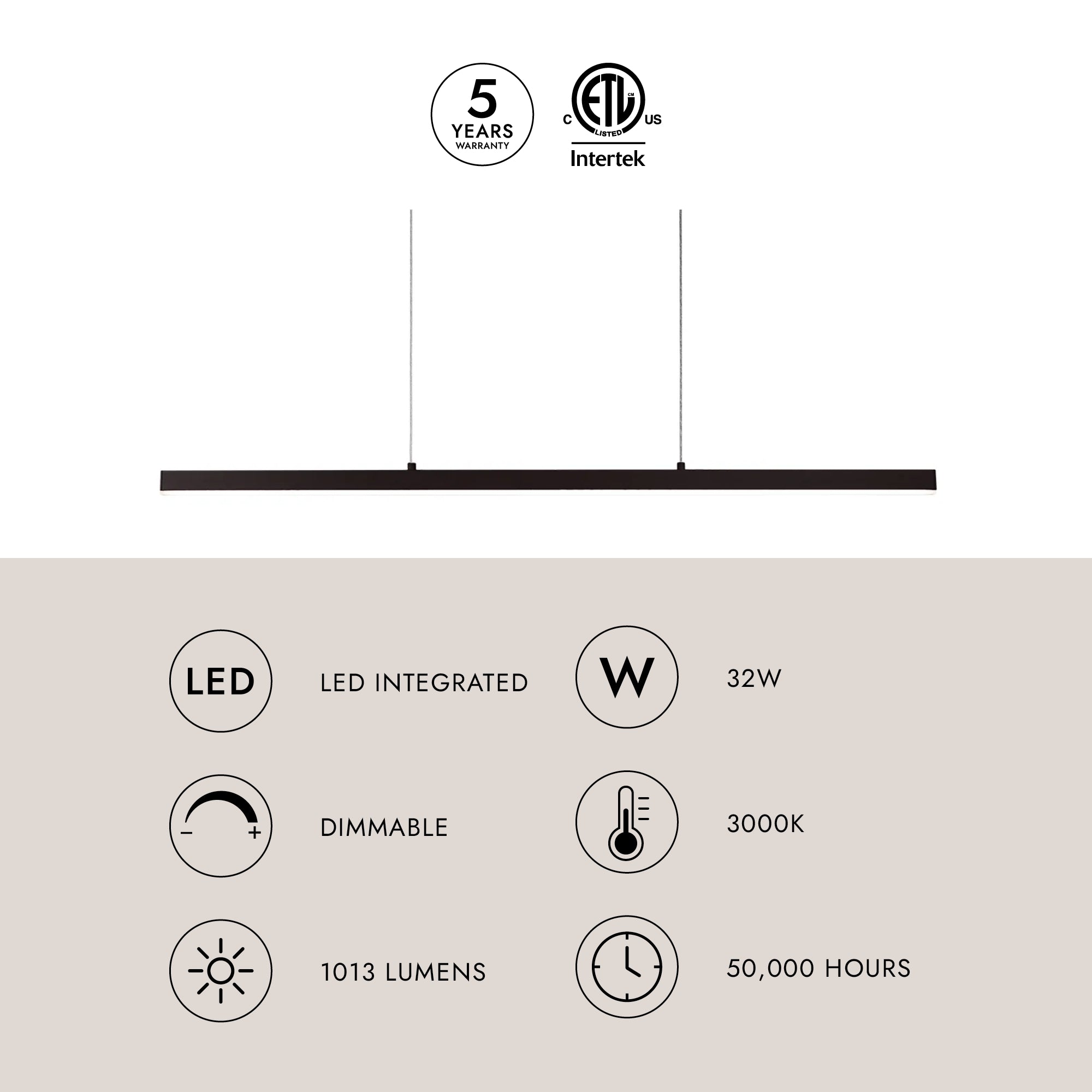 Vega 45-in Linear Pendant