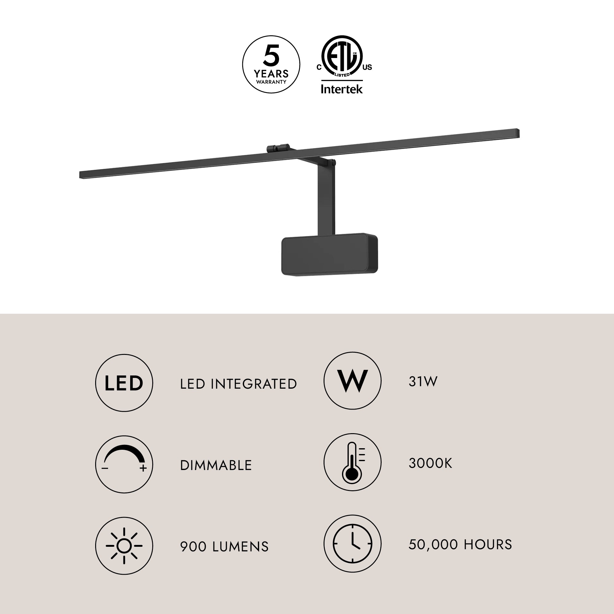 Vega Minor Picture 34-in Wall/Picture Light